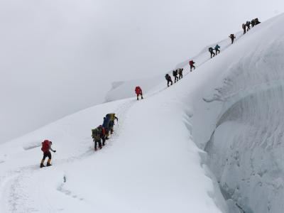 Manaslu Expedition on the way to Camp two 